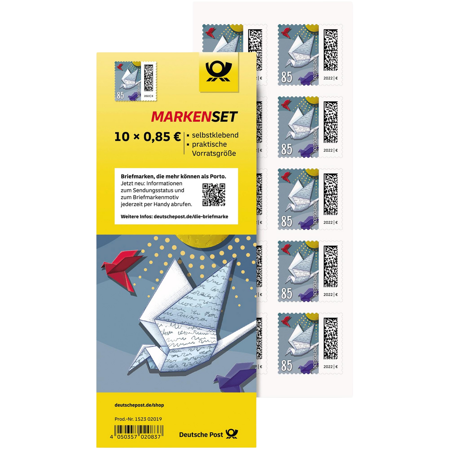 10 Stück Deutsche Post 0,85€ Briefmarken "Welt der Briefe" Selbstklebend