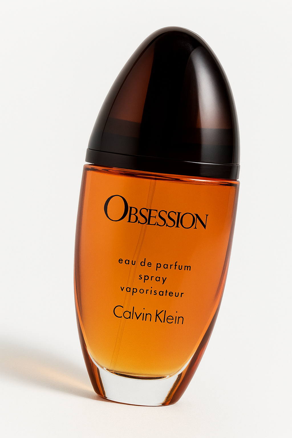 Calvin Klein Obsession Flakon auf weißem Hintergrund.