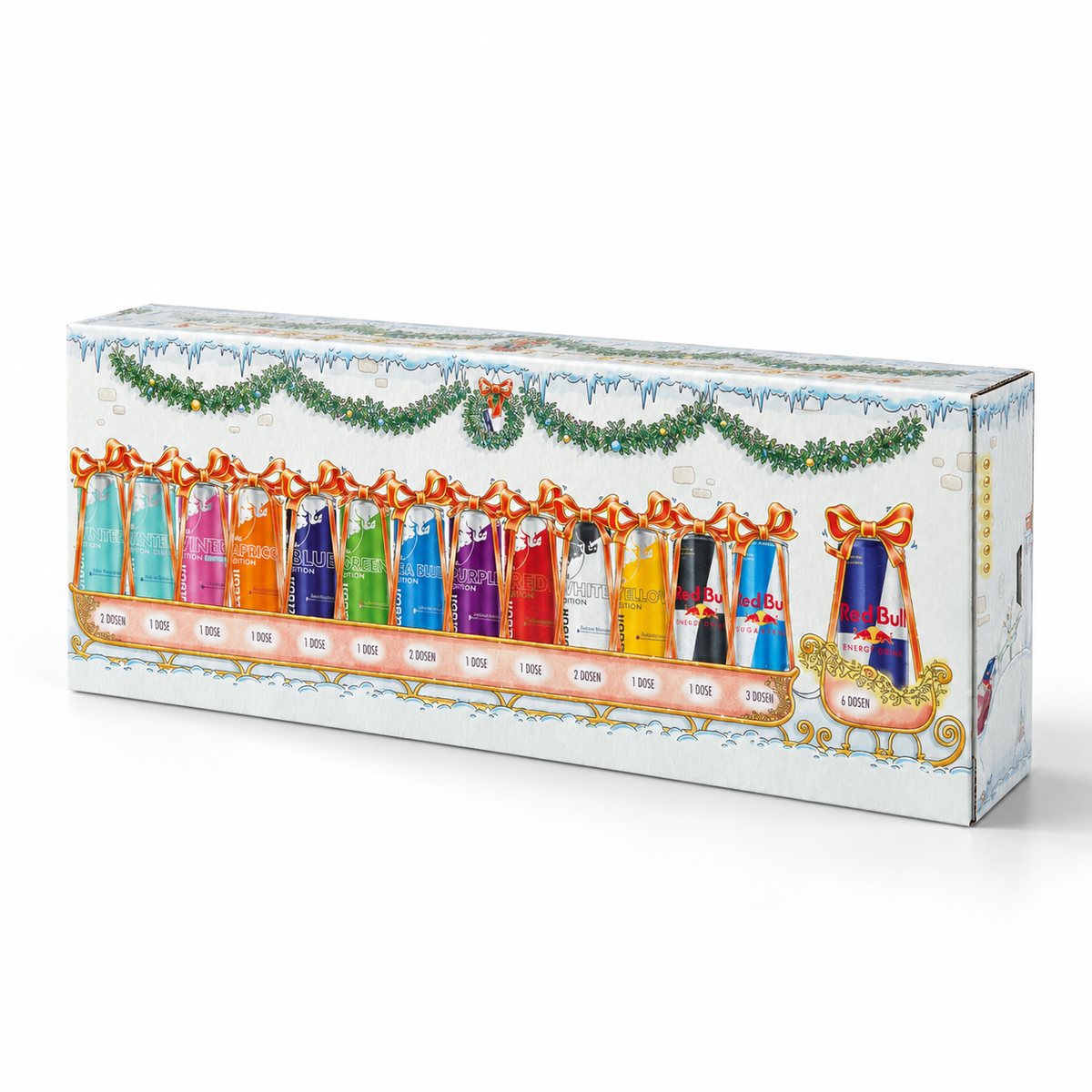 Red Bull Adventskalender 2025 – 24 x 250 ml Dosen, verschiedene Sorten + JUNG Cosmo Spray 200 ml