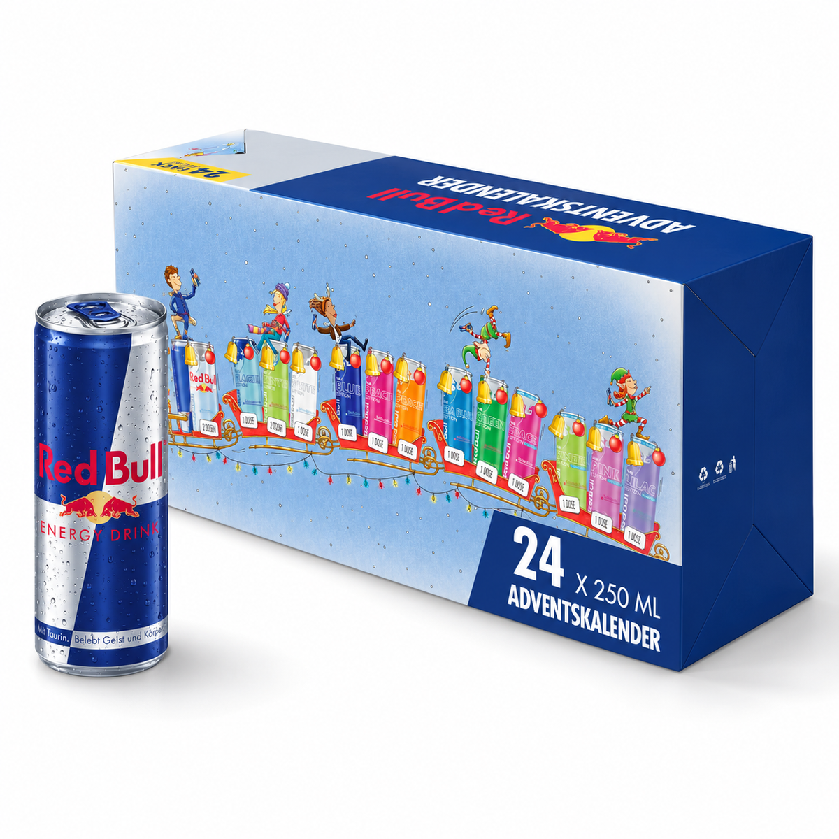 Red Bull Adventskalender 2026 – 24 x 250 ml Dosen in 15 verschiedenen Sorten