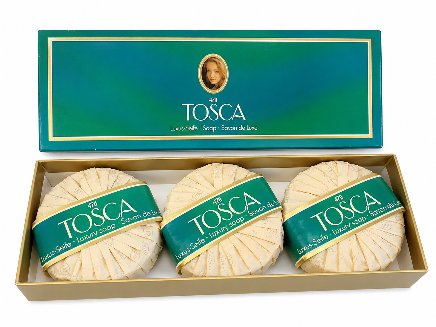 4711 Tosca Luxus-Seife – 3er Set in Geschenkbox Damen Women Femme Vintage Rare