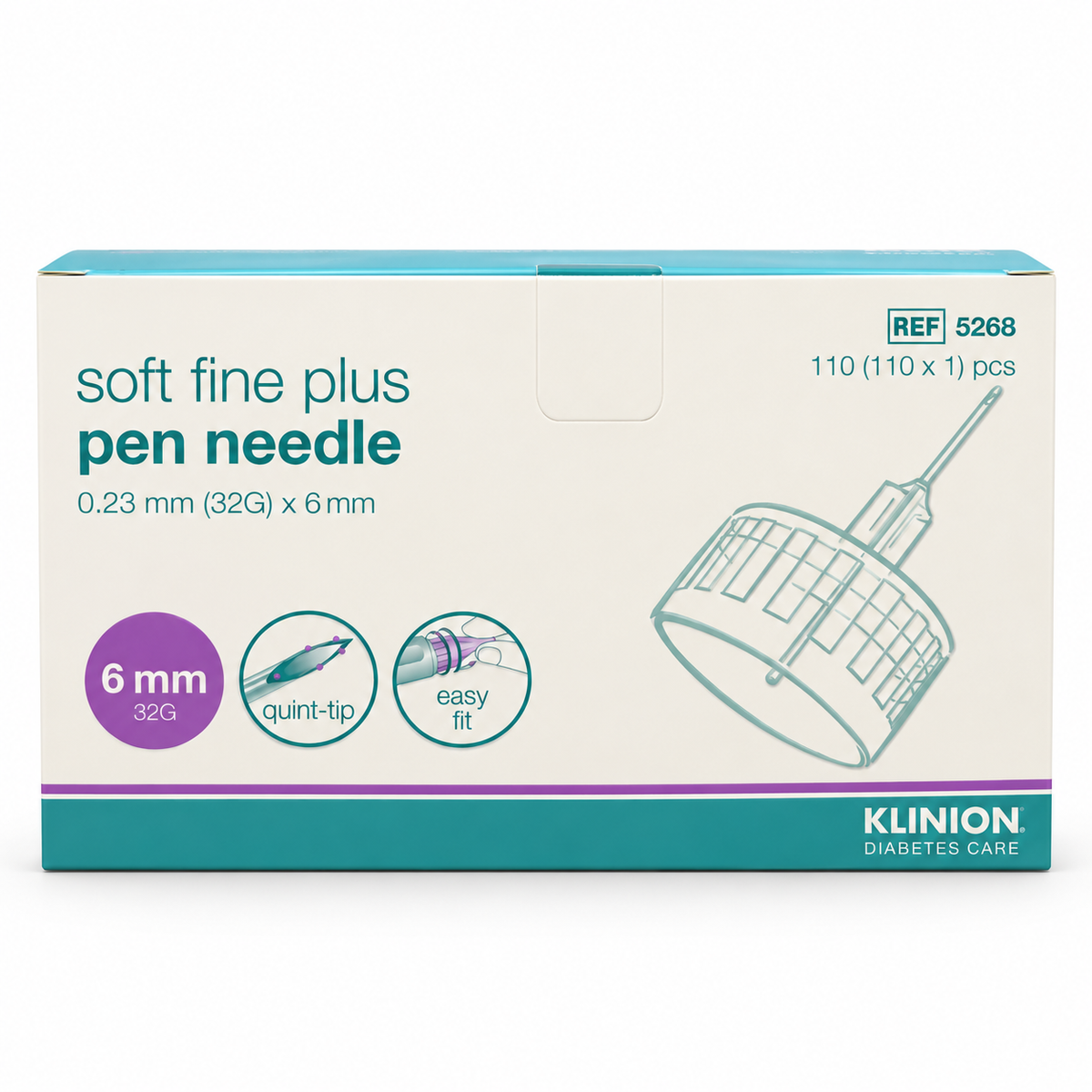 KLINION Soft Fine Plus Pen-Nadeln 32G 6 mm 110 Stück