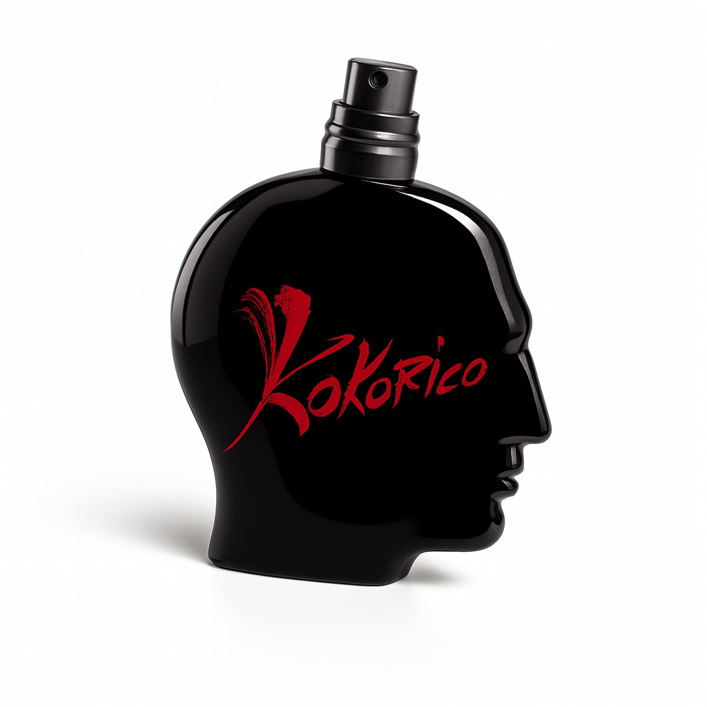 Jean Paul Gaultier Kokorico Flakon auf weißem Hintergrund.