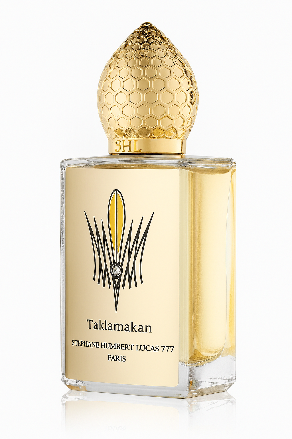 Stephane Humbert Taklamakan Flakon auf weißem Hintergrund.