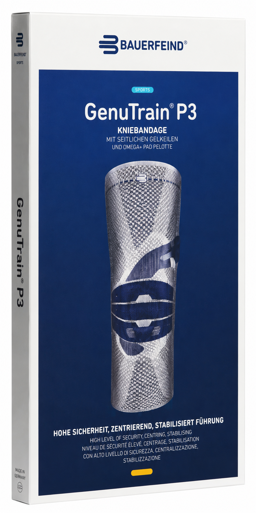 Neu Bauerfeind GenuTrain P3 Größe 2 Links Kniebandage Farbe Titan Unisex Size 2 Left