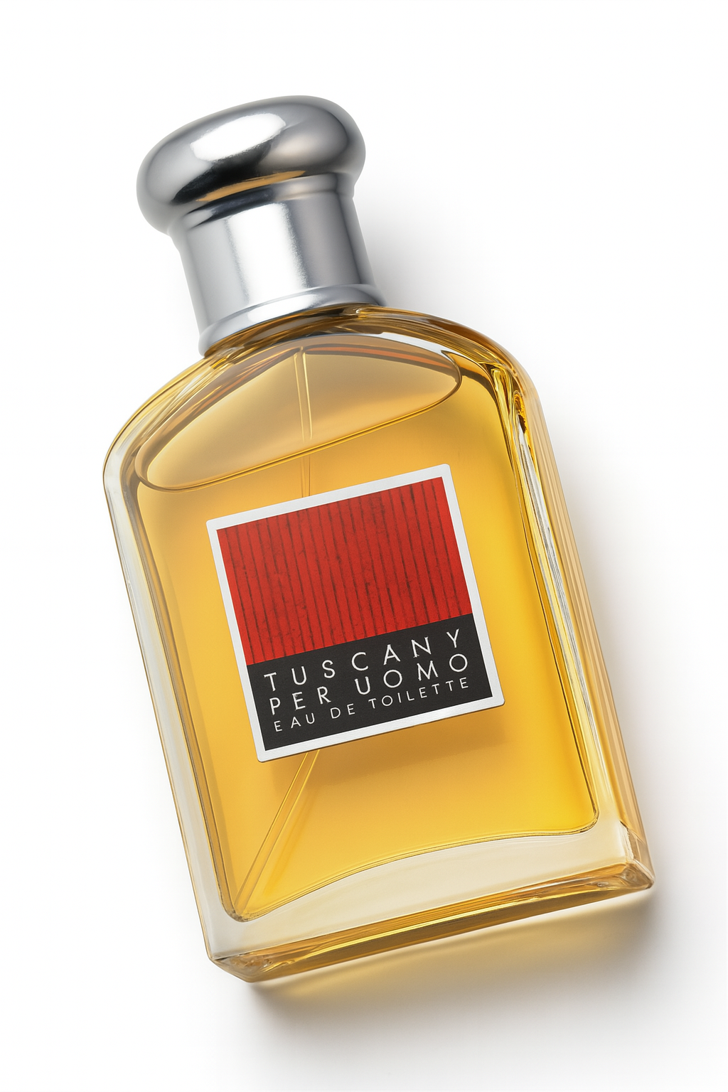 Aramis Tuscany Flakon auf weißem Hintergrund.