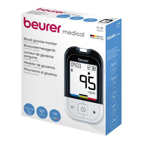 Beurer GL50 evo blood glucose meter 3-in-1 compact device (mg/dl) color white