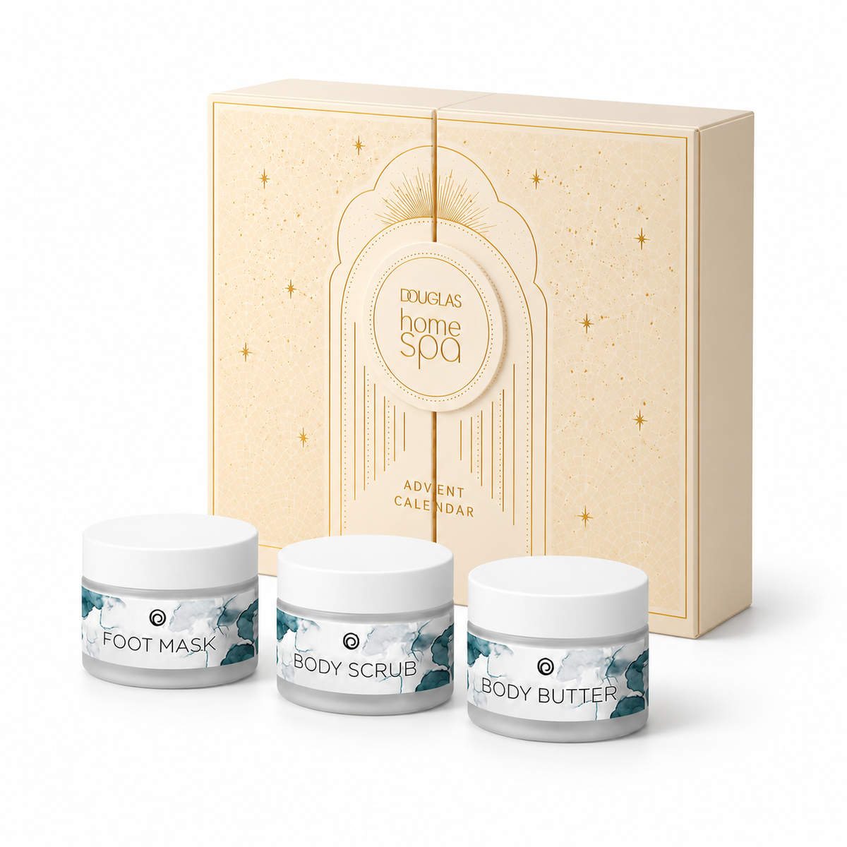 Douglas Collection Home Spa Pflege Adventskalender 2026 + 3 Wellnessprodukte (Foot Mask, Body Scrub, Body Butter)