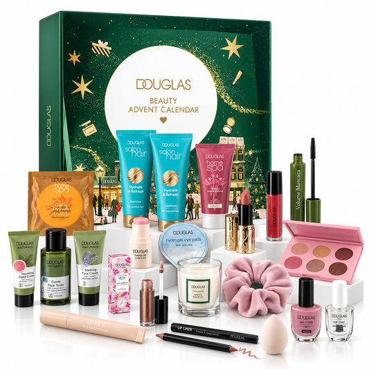 Douglas Luxury Adventskalender 2025, Beauty Set mit Pflege, Make-up und Duft, Grün, 24 Türchen, 300€ Warenwert