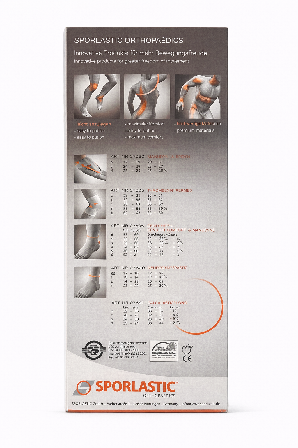 Neu Sporlastic Manu-Hit Digitus Fingerbandage Größe 1 Schwarz Orthopädische Bandage