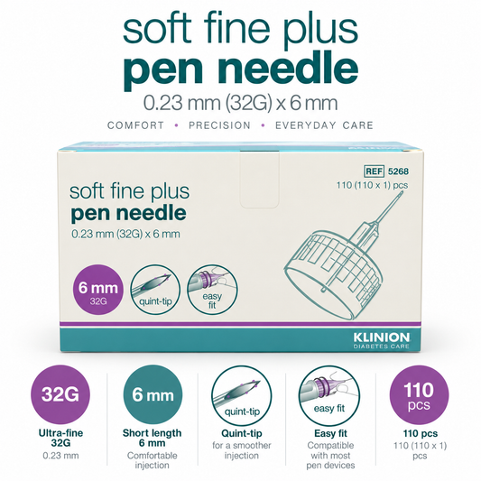 KLINION Soft Fine Plus Pen-Nadeln 32G 6 mm 110 Stück