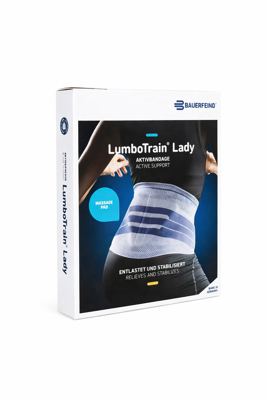 NEU Bauerfeind LumboTrain Lady Größe 4 Titan Aktivbandage Titanium Size 4 Aktive Support