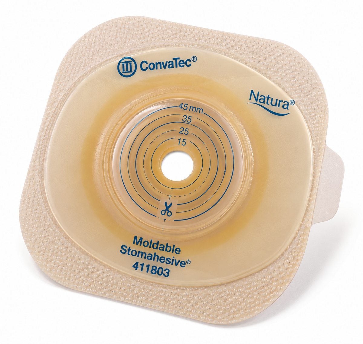 ConvaTec Natura Moldable Basisplatte Stomahesive 411803, Rastring 45 mm, Stoma 22–33 mm, 10 Stück – Neu