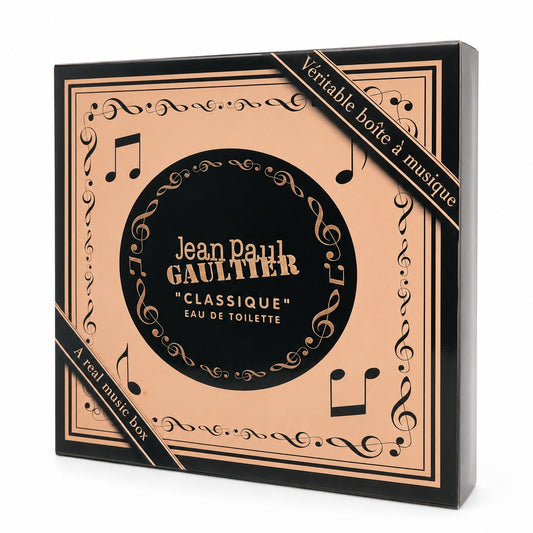 Jean Paul Gaultier Classique Geschenkset – Eau de Toilette 50ml + Body Lotion 100ml (Music Box Edition) Rare
